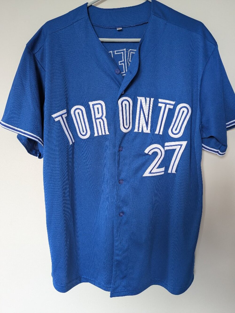 Vlad Guerrero Jr #27 Blue Toronto Home Promo Men's Jersey XL Retro